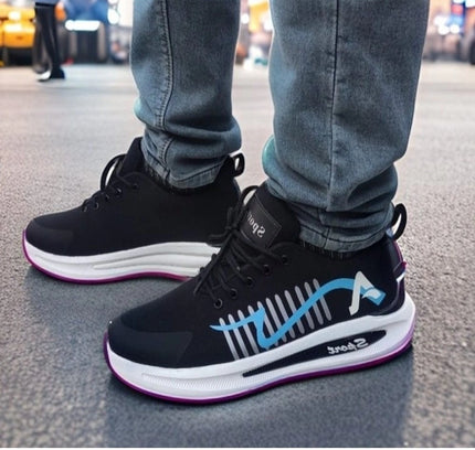 Men's Solid Synthetic Casual Shoes (Blue)