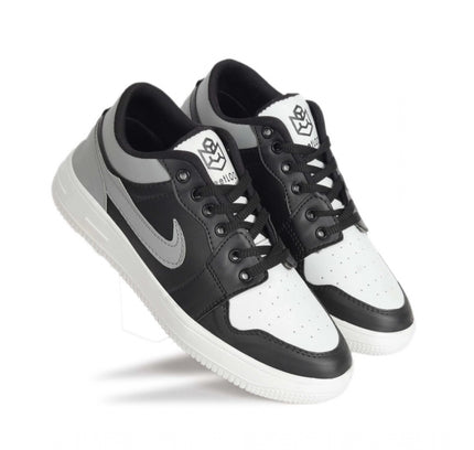 Men's Solid Synthetic Casual Shoes (Black)