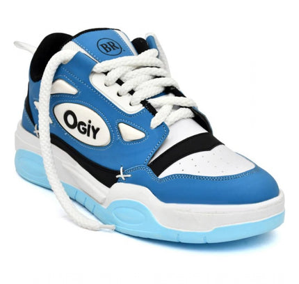 Men's Solid Synthetic Casual Shoes (Blue)