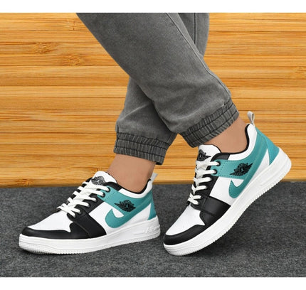 Men's Solid Synthetic Casual Shoes (Sea-Green)