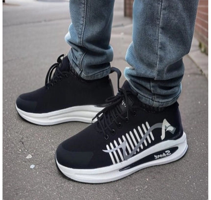 Men's Solid Synthetic Casual Shoes (Blue)