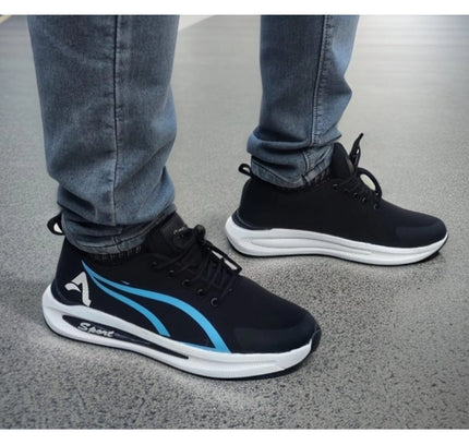 Men's Solid Synthetic Casual Shoes (Blue)