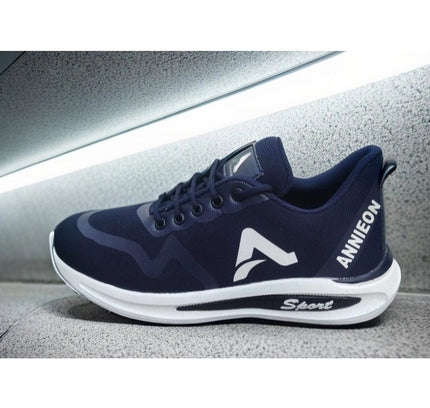 Men's Solid Synthetic Casual Shoes (Navy Blue)