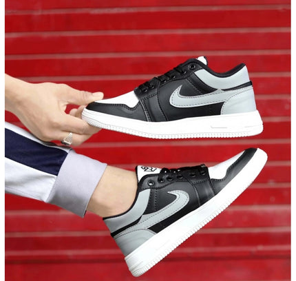 Men's Solid Synthetic Casual Shoes (Black)