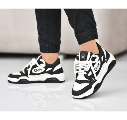 Men's Solid Synthetic Casual Shoes (Black)