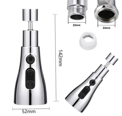 3 Modes Kitchen Sink Faucet – Stainless Steel, Upright Handle, Multi-Spray Water Flow Tap (Pack of 1)