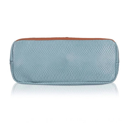 Women's Faux Leather Textured Tote Bag (Grey)