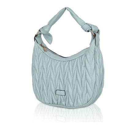 Women's Faux Leather Textured Handbag (Blue)