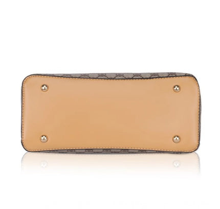 Women's Faux Leather Printed Handbag (Camel)