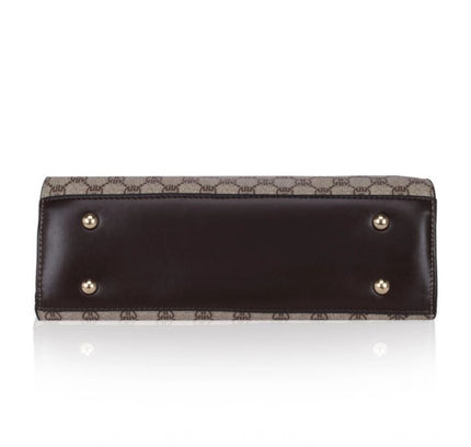 Women's Faux Leather Printed Handbag (Coffee)