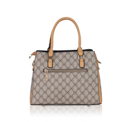 Women's Faux Leather Printed Handbag (Camel)