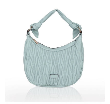 Women's Faux Leather Textured Handbag (Blue)