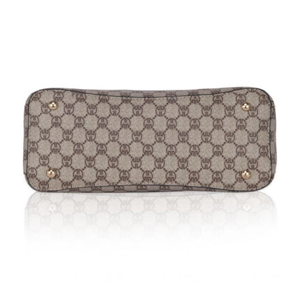 Women's Faux Leather Printed Handbag (Camel)