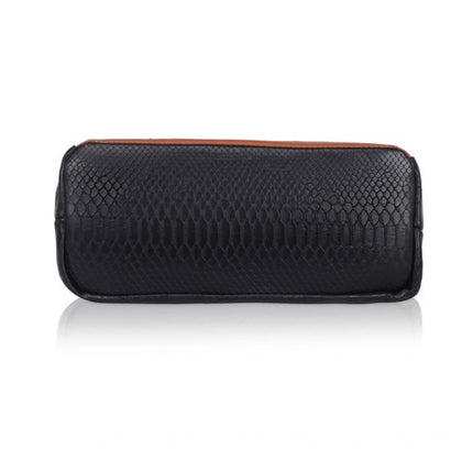 Women's Faux Leather Textured Tote Bag (Black)