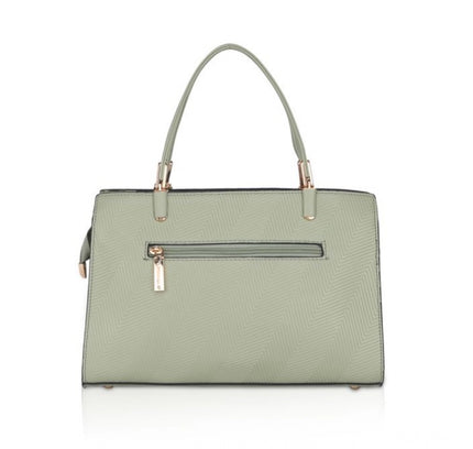 Women's Faux Leather Textured Adjustable Long Belt Handbag (Green)