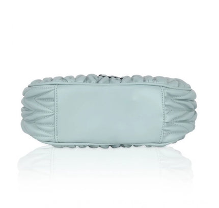 Women's Faux Leather Textured Handbag (Blue)