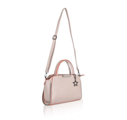 Women's Faux Leather Metal Beads Handbag (Khaki)