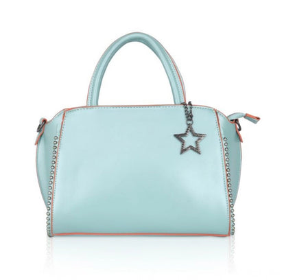 Women's Faux Leather Metal Beads Handbag (Green)