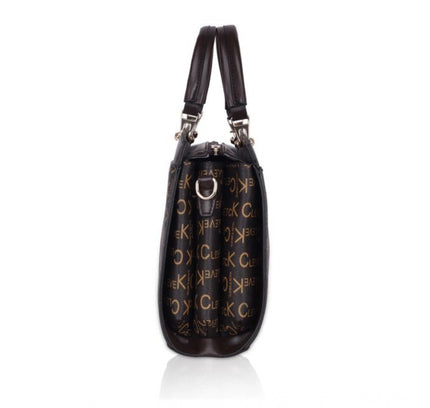 Women's Faux Leather Printed Handbag (Coffee)