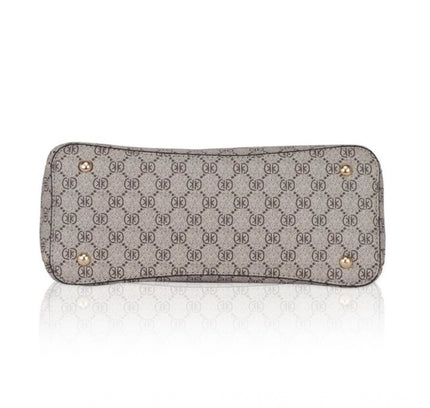 Women's Faux Leather Printed Handbag (Beige)