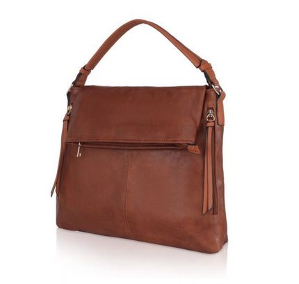 Women's Faux Leather Solid Sling Bag (Brown)