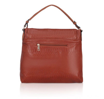 Women's Faux Leather Textured Sling Bag (Brown )