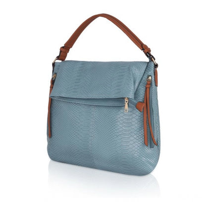Women's Faux Leather Textured Sling Bag (Blue)