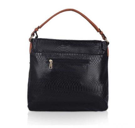 Women's Faux Leather Textured Sling Bag (Black)