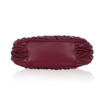 Women's Faux Leather Textured Handbag (Red)