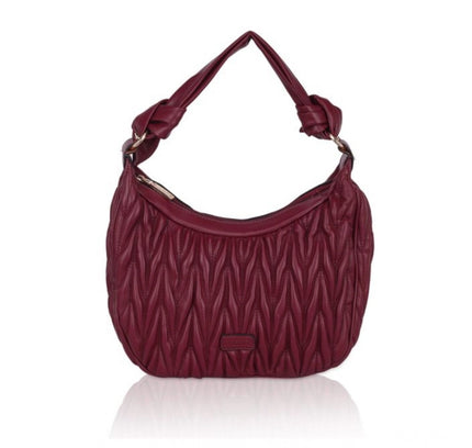 Women's Faux Leather Textured Handbag (Red)