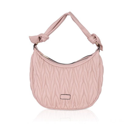 Women's Faux Leather Textured Handbag (Pink)