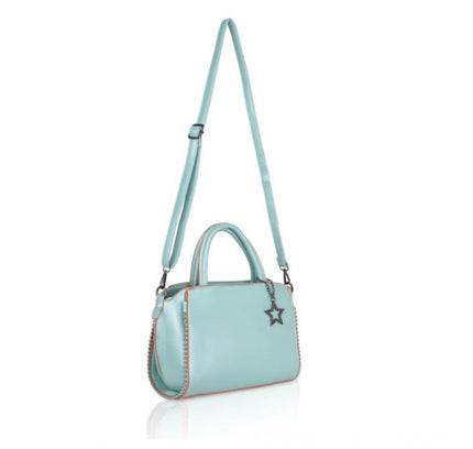 Women's Faux Leather Metal Beads Handbag (Green)