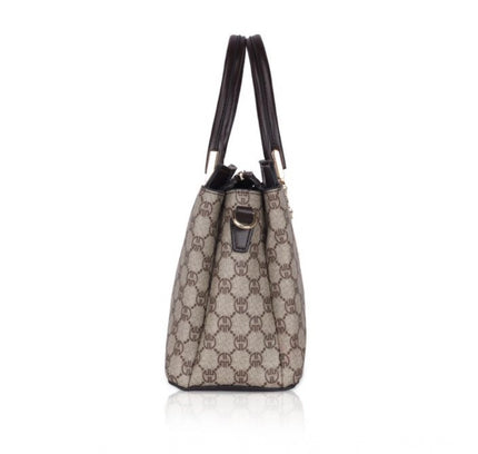 Women's Faux Leather Printed Handbag (Coffee)