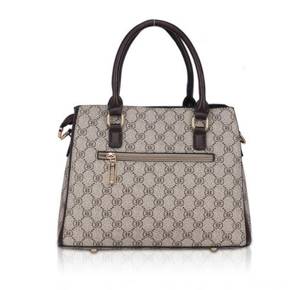 Women's Faux Leather Printed Handbag (Coffee)