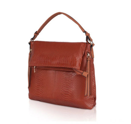 Women's Faux Leather Textured Sling Bag (Brown )