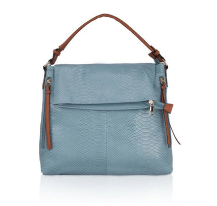 Women's Faux Leather Textured Sling Bag (Blue)