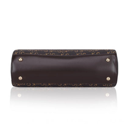 Women's Faux Leather Printed Handbag (Coffee)