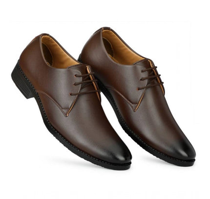 Men's Faux Leather Formal Shoes (Brown)