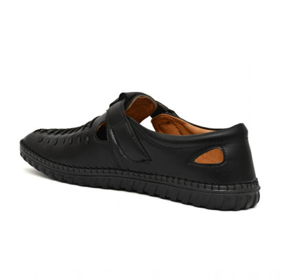 Men's Faux Leather Sandal (Black)