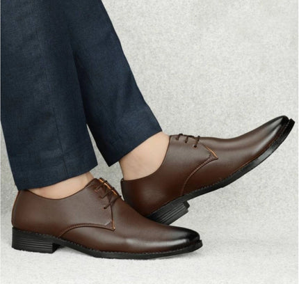 Men's Faux Leather Formal Shoes (Brown)
