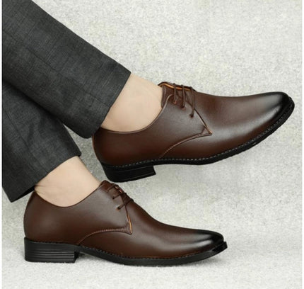 Men's Faux Leather Formal Shoes (Brown)