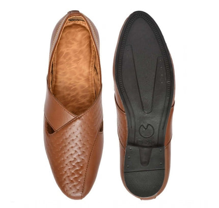 Men's Faux Leather Formal Shoes (Tan)