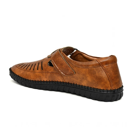 Men's Faux Leather Sandal (Tan)