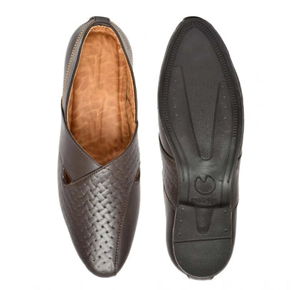 Men's Faux Leather Formal Shoes (Brown)