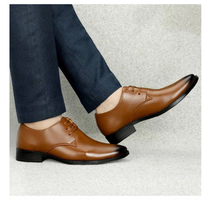 Men's Faux Leather Formal Shoes (Tan)