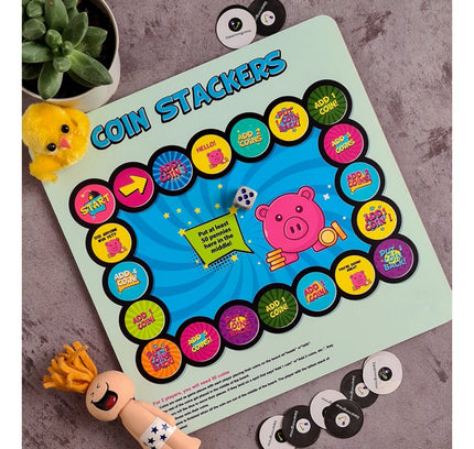 Coin stacker Wooden Board Game Toys (MultiColor)