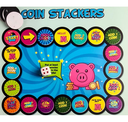 Coin stacker Wooden Board Game Toys (MultiColor)