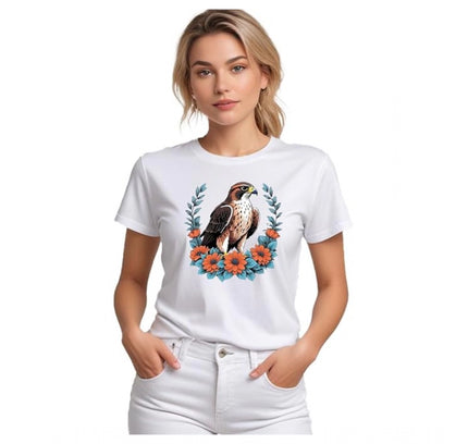 Women's Polyester Solid Printed Round Neck Half Sleeve T-shirt (White)