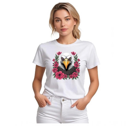 Women's Polyester Solid Printed Round Neck Half Sleeve T-shirt (White)