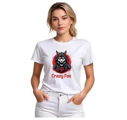 Women's Polyester Solid Printed Round Neck Half Sleeve T-shirt (White)